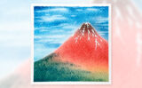パステルアート 赤富士