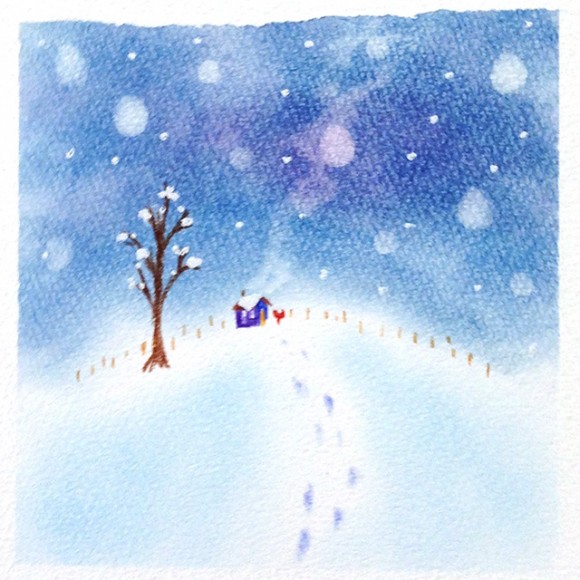 雪降る夜 アートセラピーパーク 色のアトリエ 雪降る夜 アートセラピーパーク 色のアトリエ